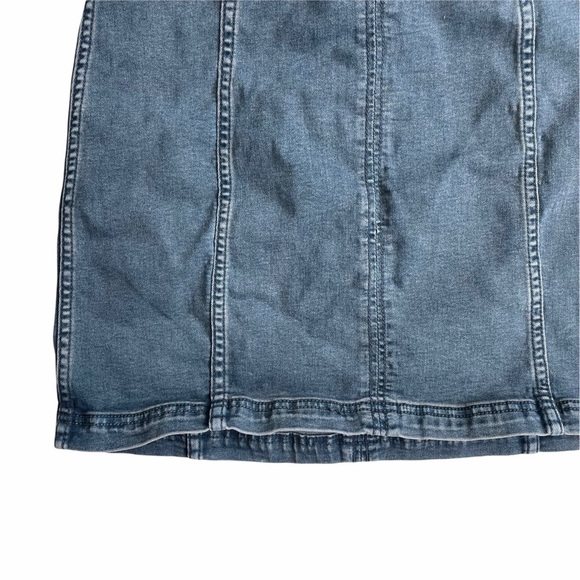 Free People Modern Femme Mini Skirt Jean Denim - Picture 5 of 8